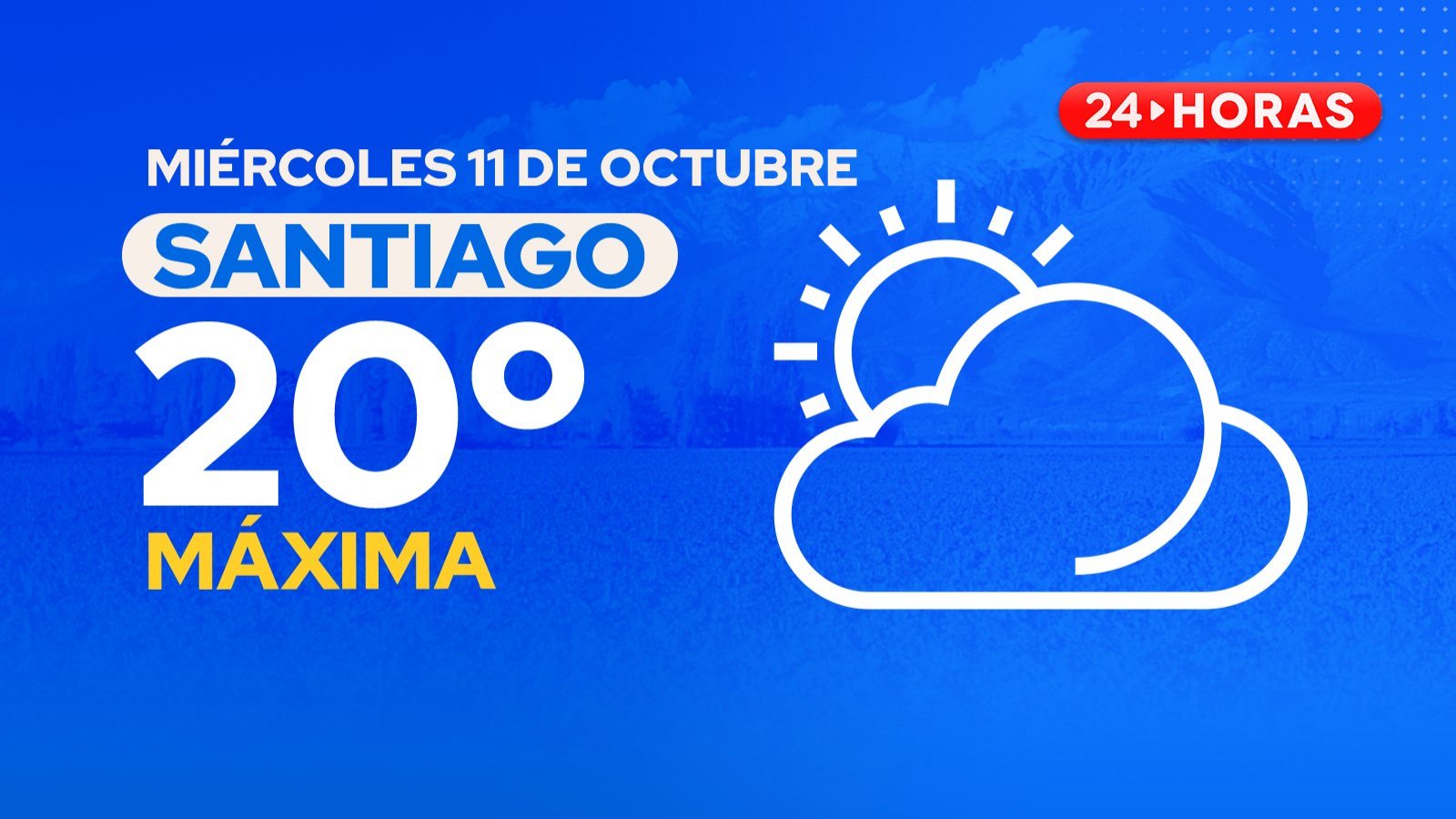 El tiempo en Santiago: miércoles 11 de octubre 2023
