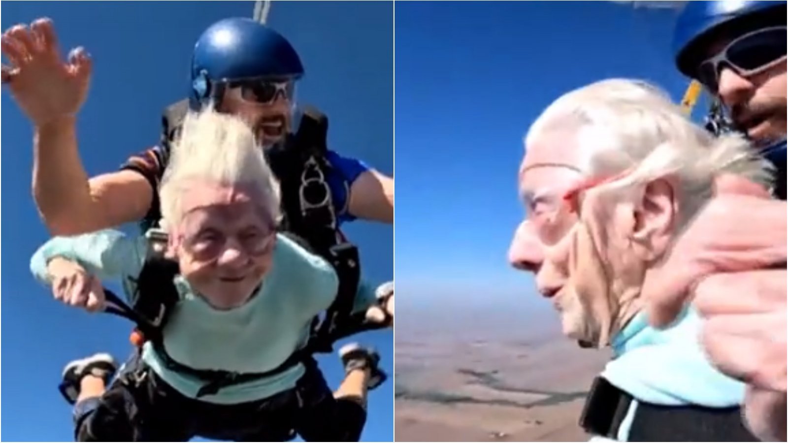 Fallece Dorothy Hoffner, mujer de 104 años que batió récord por saltar en paracaídas