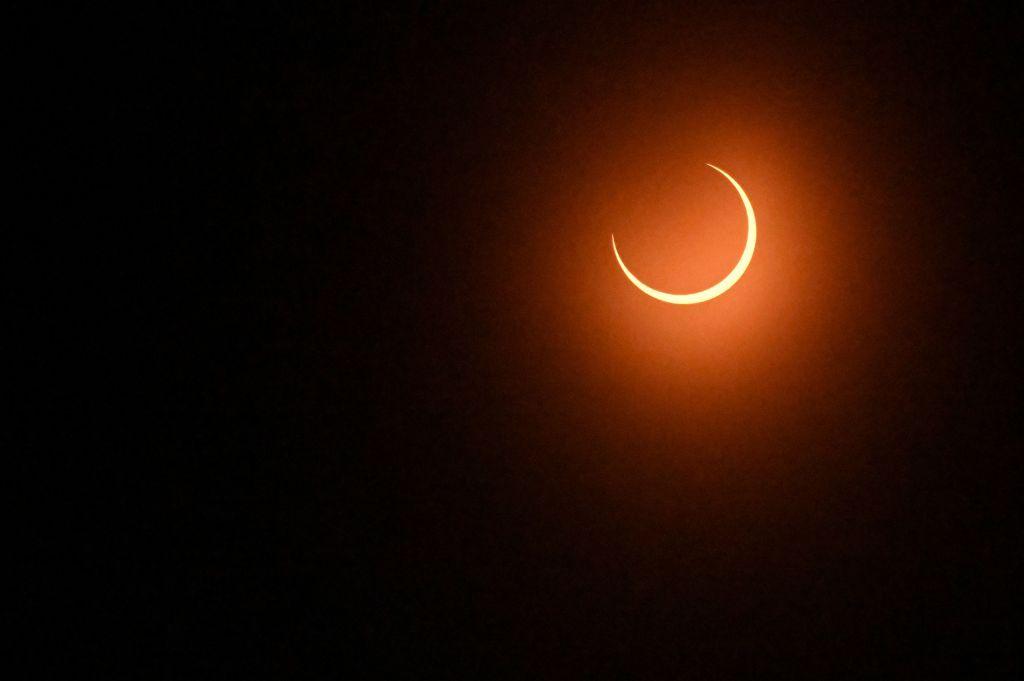 Vista del eclipse desde Honduras.