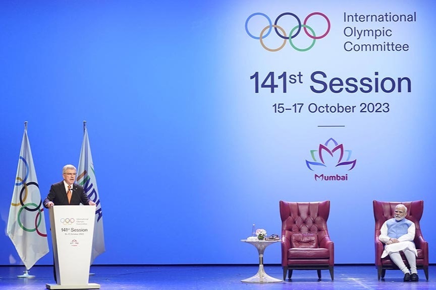 Thomas Bach, presidente del Comité Olímpico Internacional durante discurso