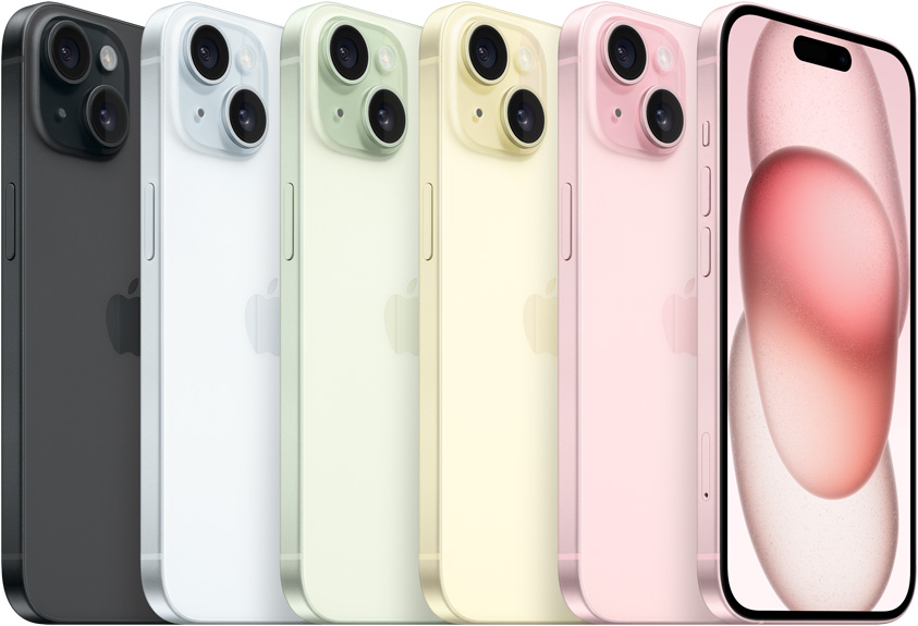 iPhone 15 en diferentes colores. Apple Store