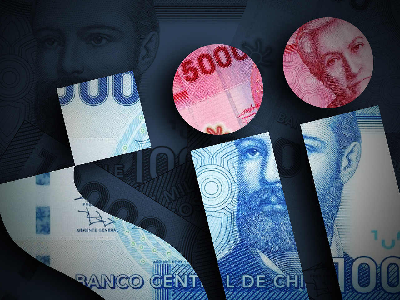 Billetes chilenos y SII (Servicio de Impuestos Internos).