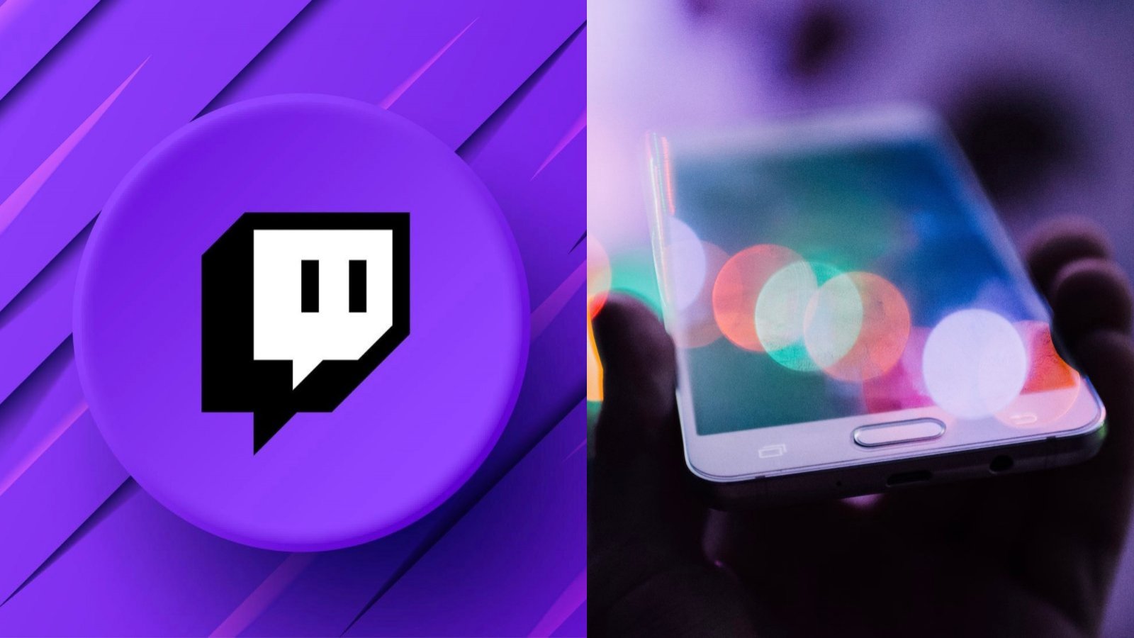 Logo de Twitch y teléfono