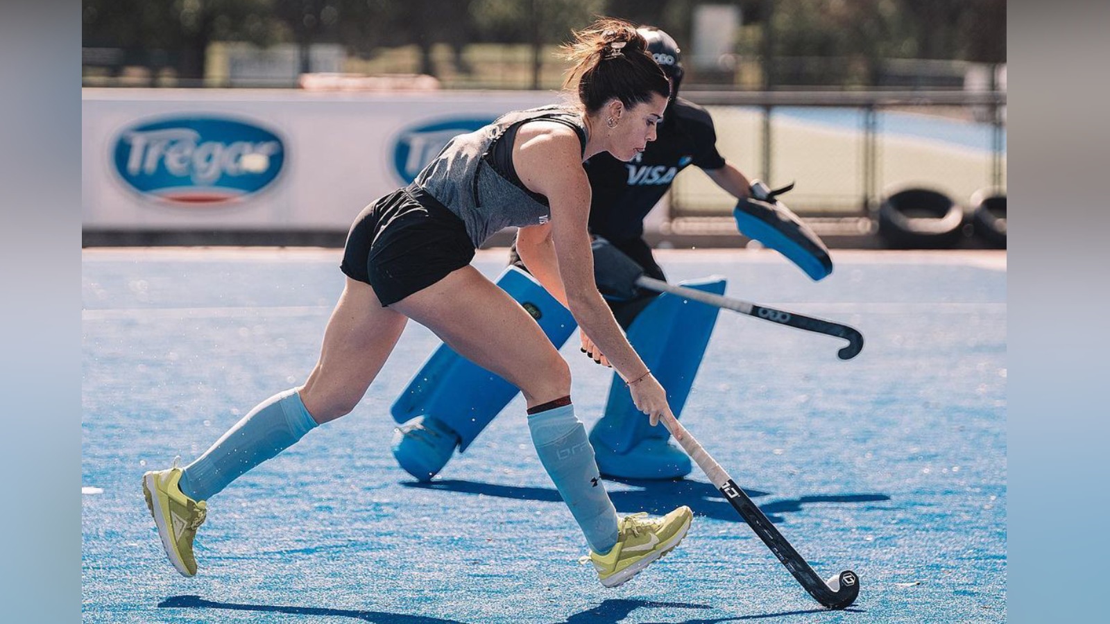 Agustina Albertario entrenando