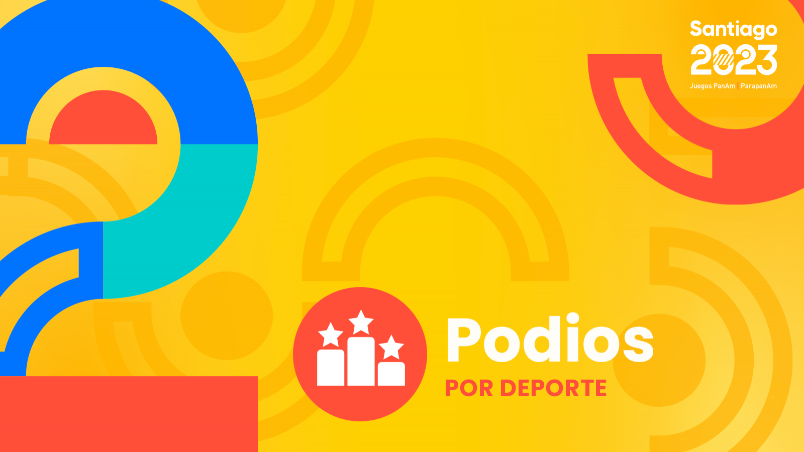 Podios de deportes Panamericanos Santiago 2023.