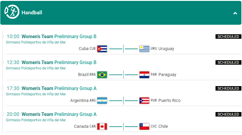 Horarios de balonmano femenino 