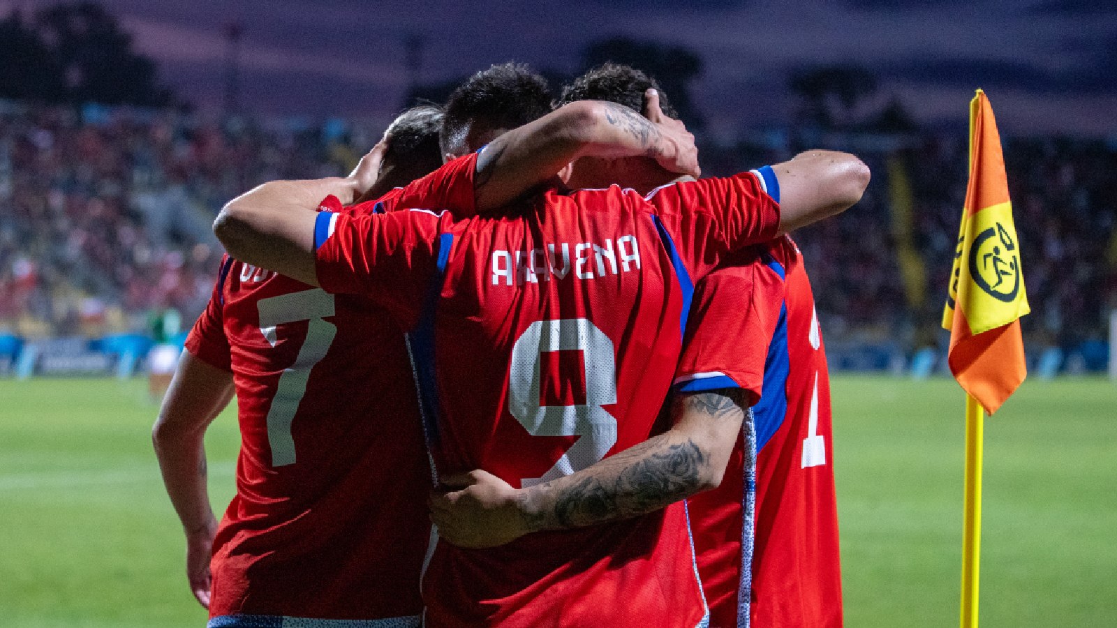 Chile Sub-23 celebrando un gol en el Estadio Sausalito por los Juegos Panamericanos Santiago 2023