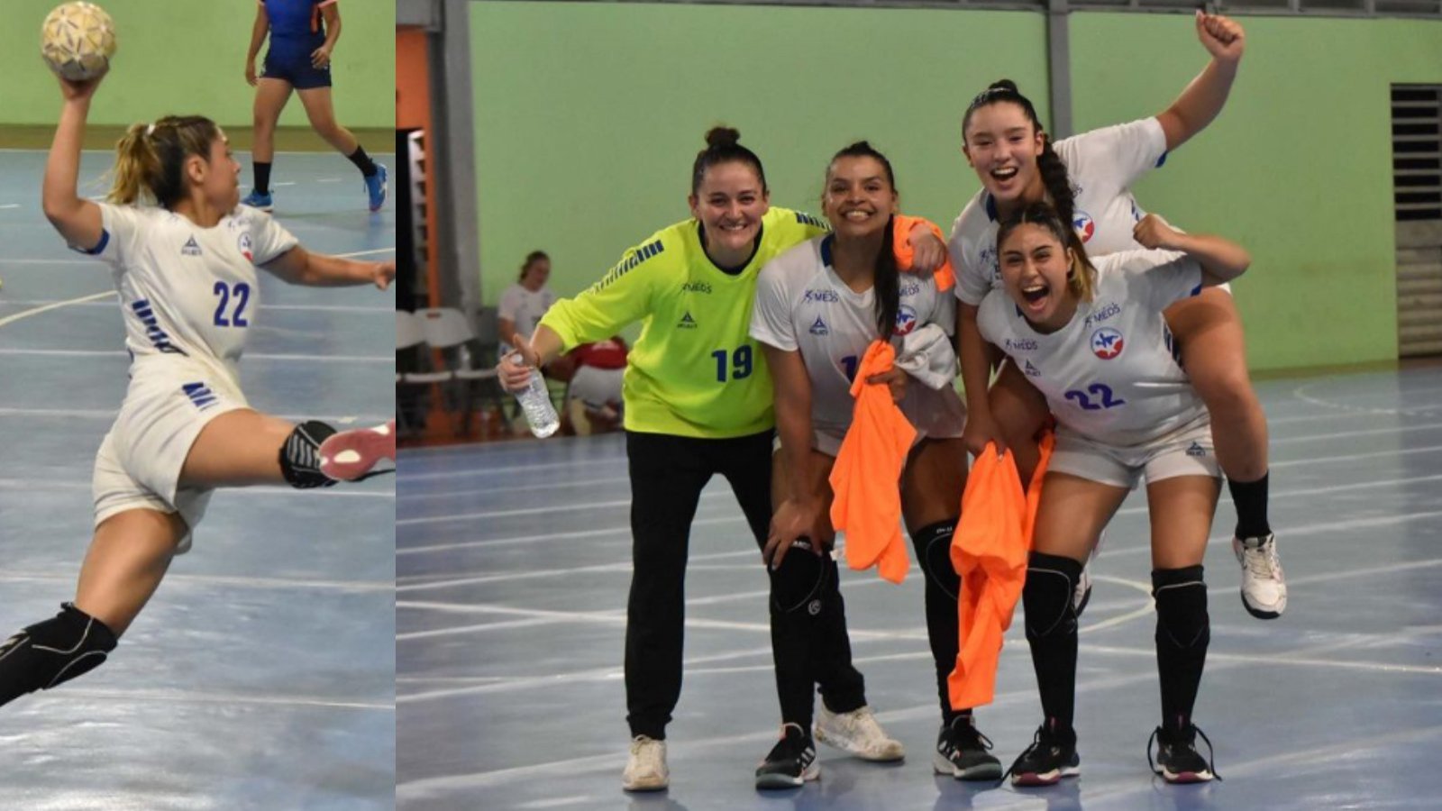 Selección femenina de balonmano chileno en Panamericanos Santiago 2023.