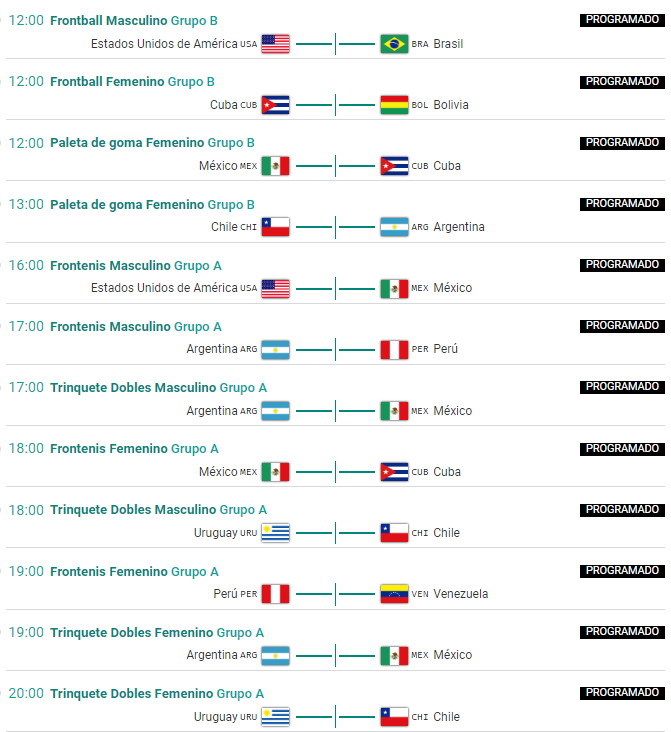 Estos son los horarios PM de Pelota Vasca