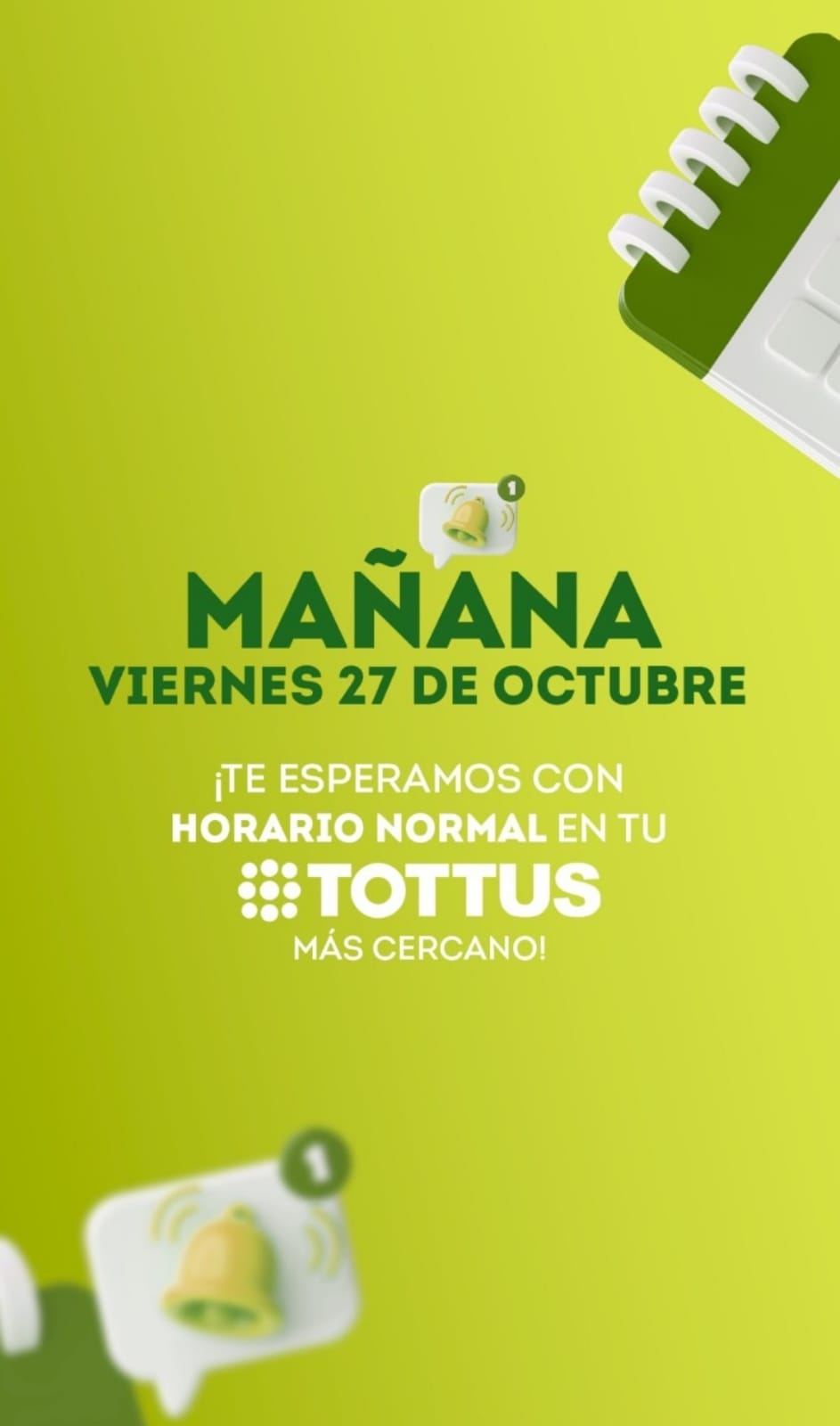 Tottus horario viernes 27 de octubre.