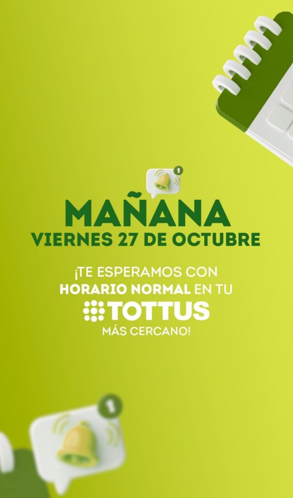 Tottus horario viernes 27 de octubre.