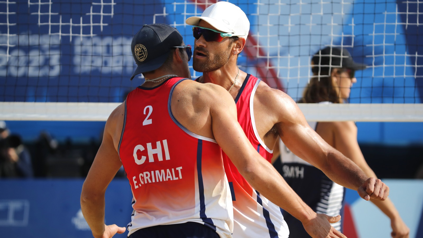 Primos Grimalt jugando vóleibol playa en los Juegos Panamericanos Santiago 2023
