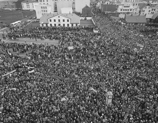 Manifestación mujeres en Islandia