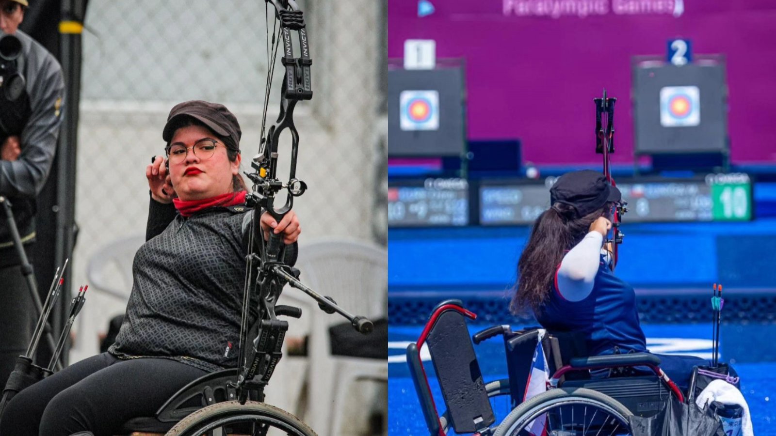 Mariana Zúñiga en el tiro con arco.