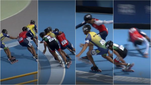 Emanuella Silva en patinaje de velocidad.