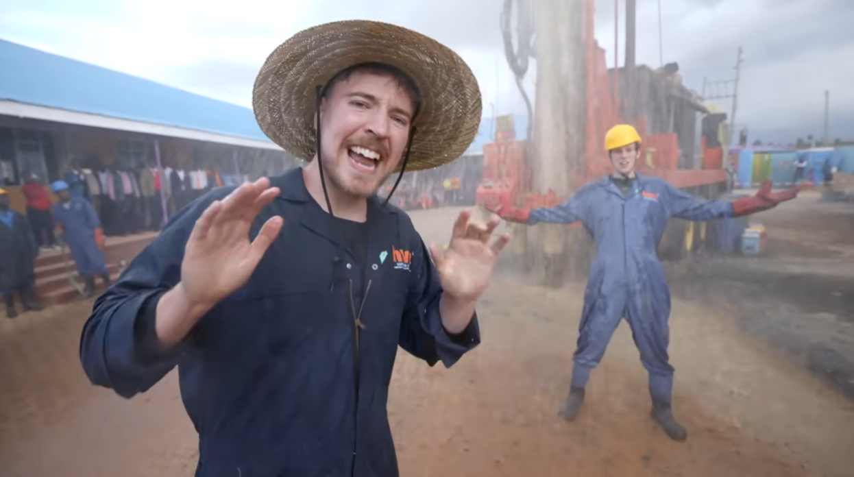 Youtuber mr Beast instalando un pozo en África
