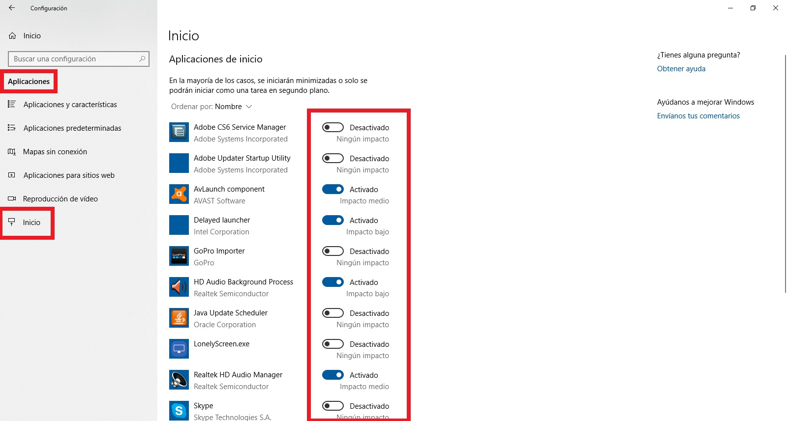 Desactivar aplicaciones de arranque en Windows