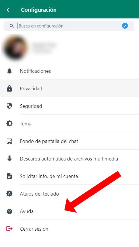 Cómo ingresar a Ayuda de WhatsApp Web