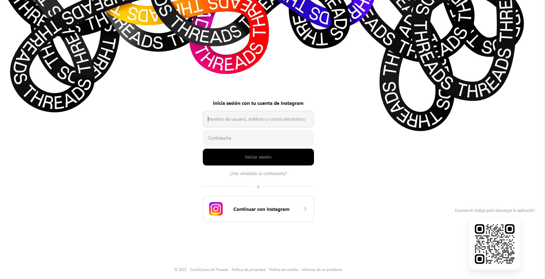 Ingreso a Threads Web