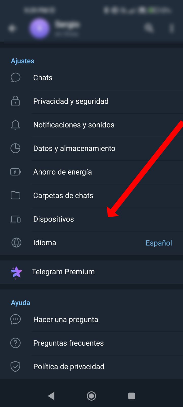 Telegram ir a dispositivos