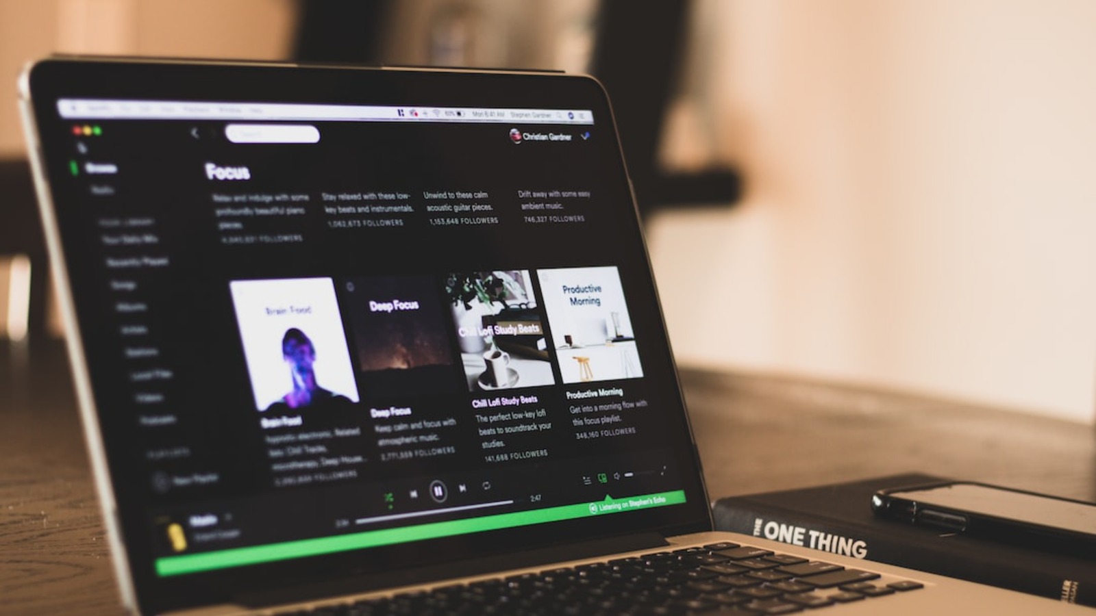 Spotify web en un computador