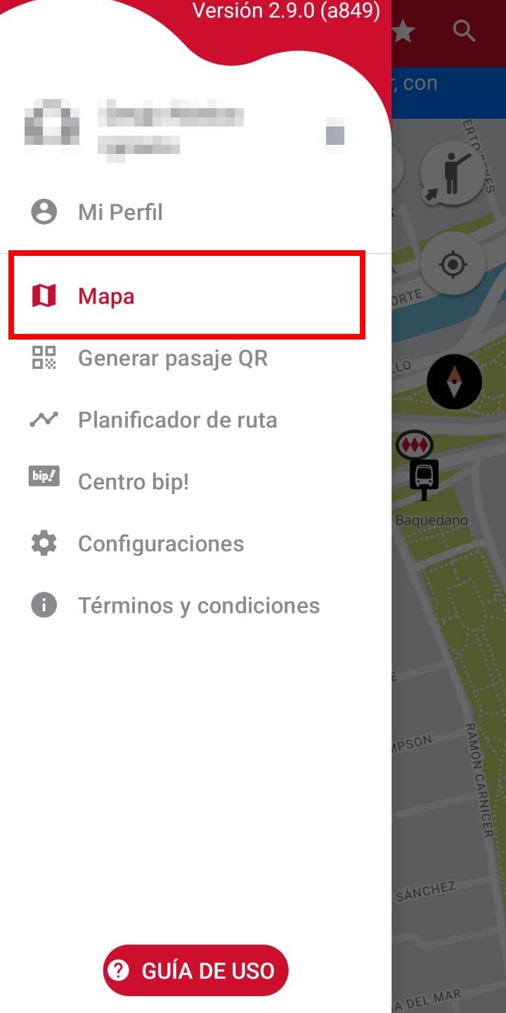App Red dirigirse a Mapa