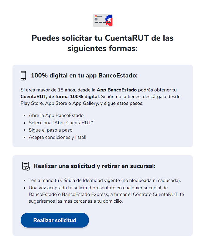 Cómo solicitar CuentaRUT