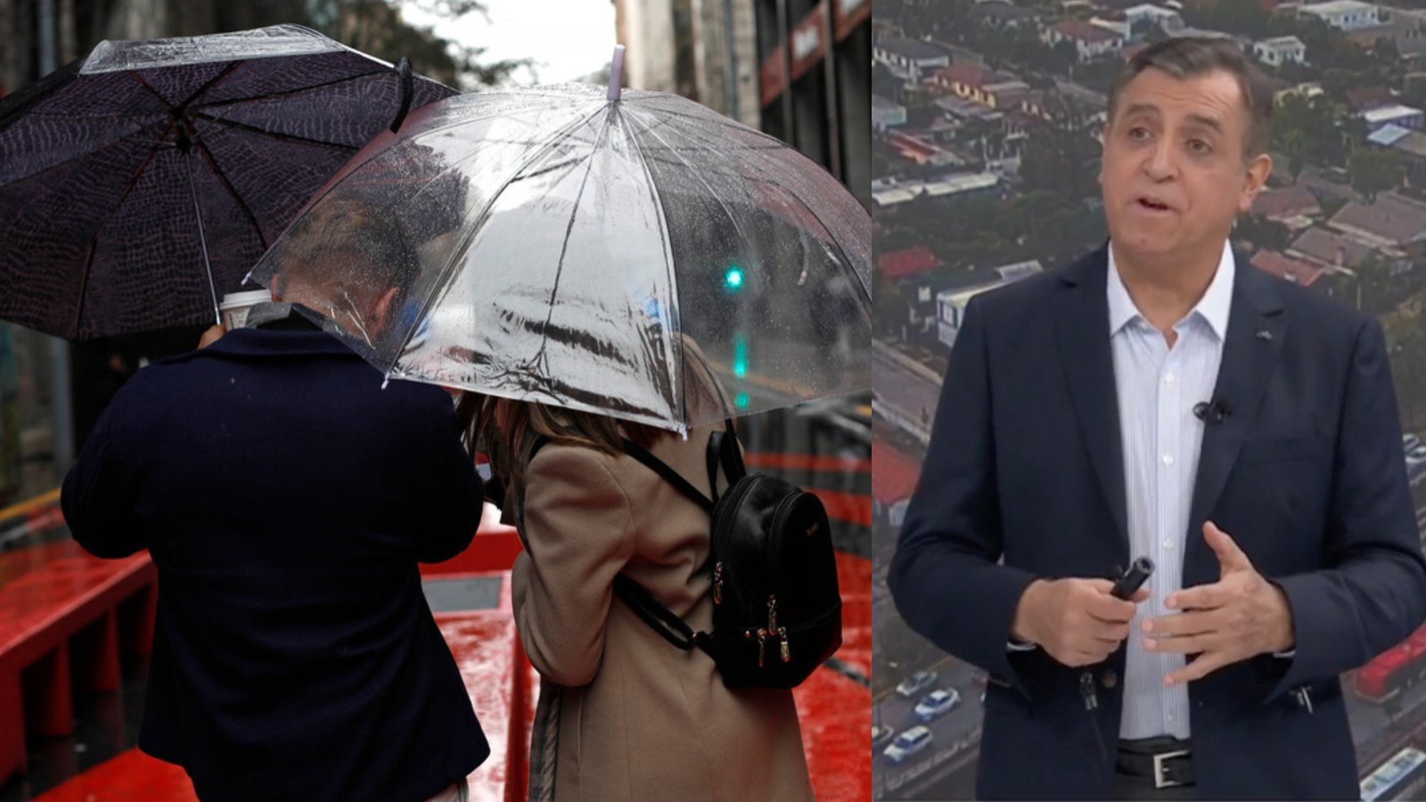 Iván Torres y lluvia en Santiago.