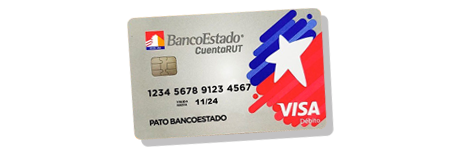 Imagen de una tarjeta CuentaRUT de BancoEstado