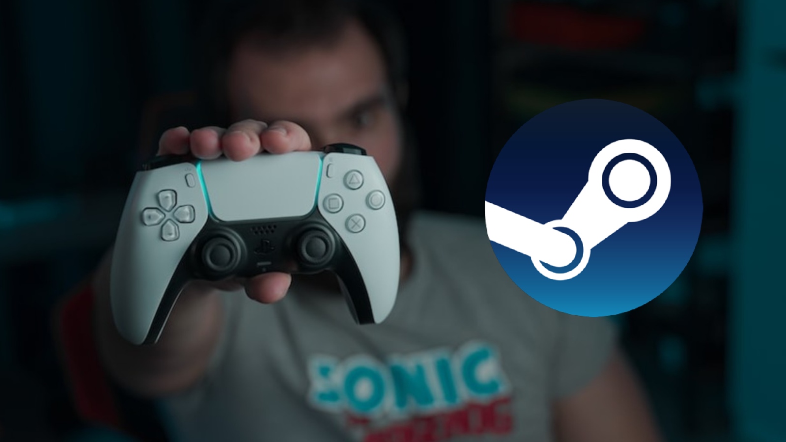 Control de PlayStation 5 y logo de Steam