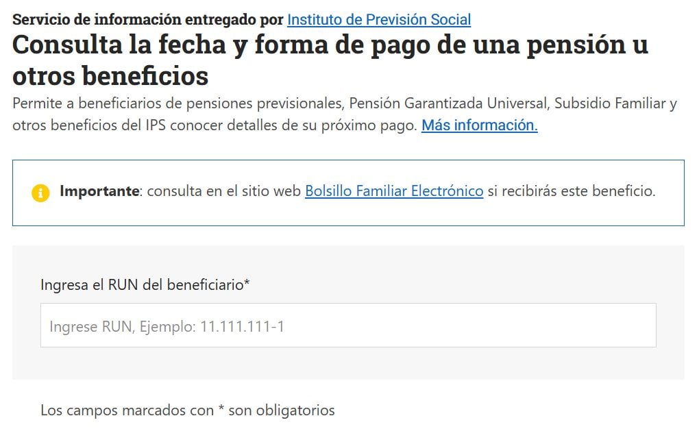 Consultar fecha de pago IPS con RUT