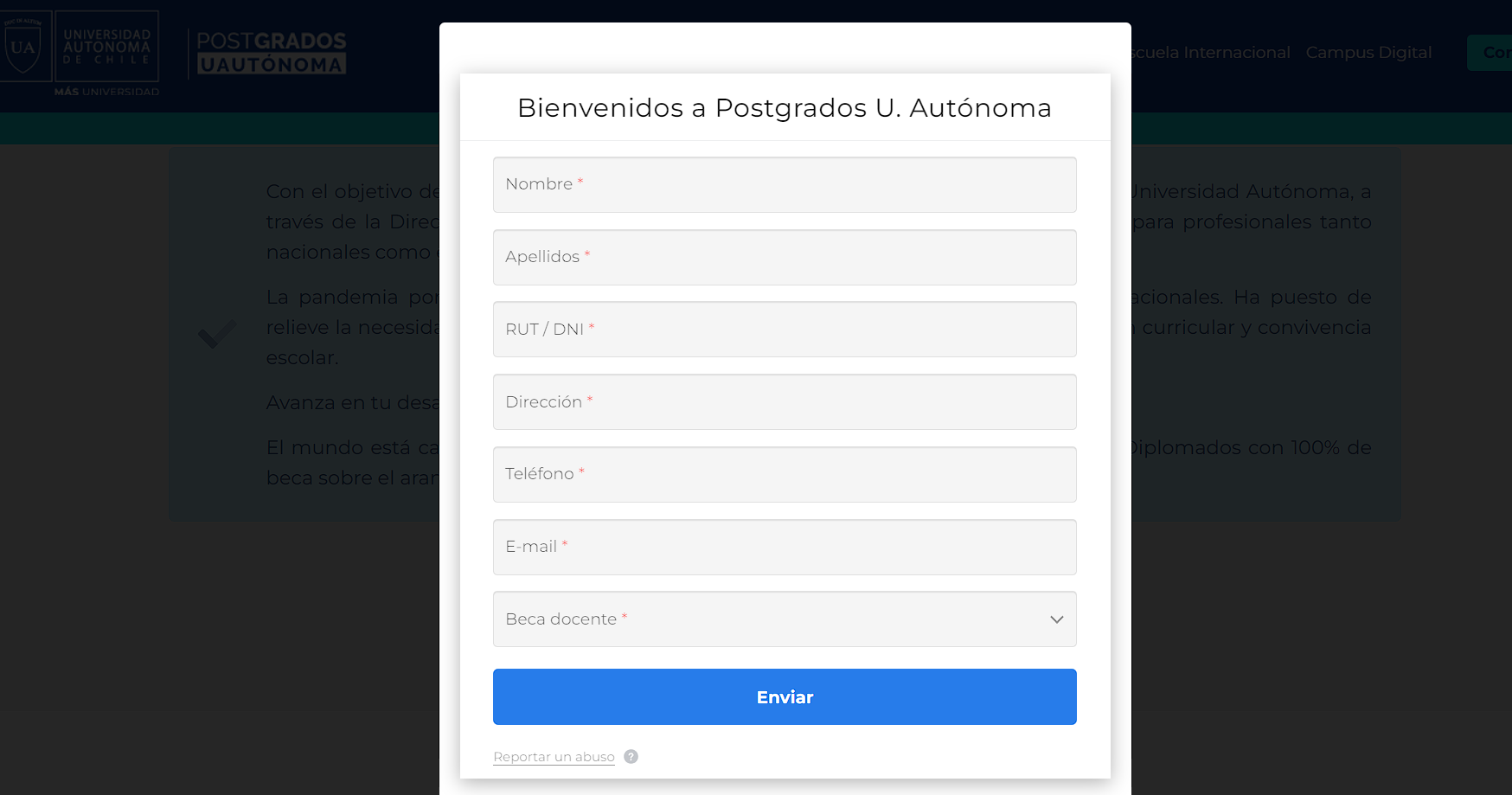 Datos postgrado universidad autónoma