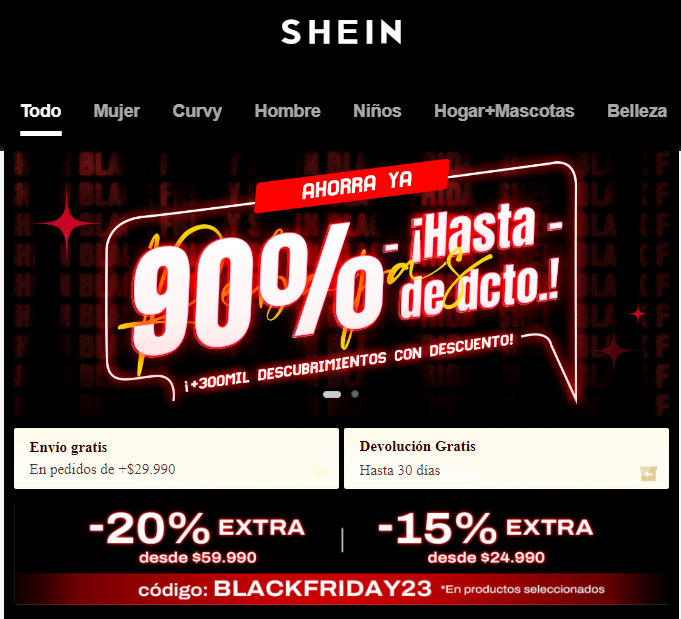 SHEIN en Black Friday