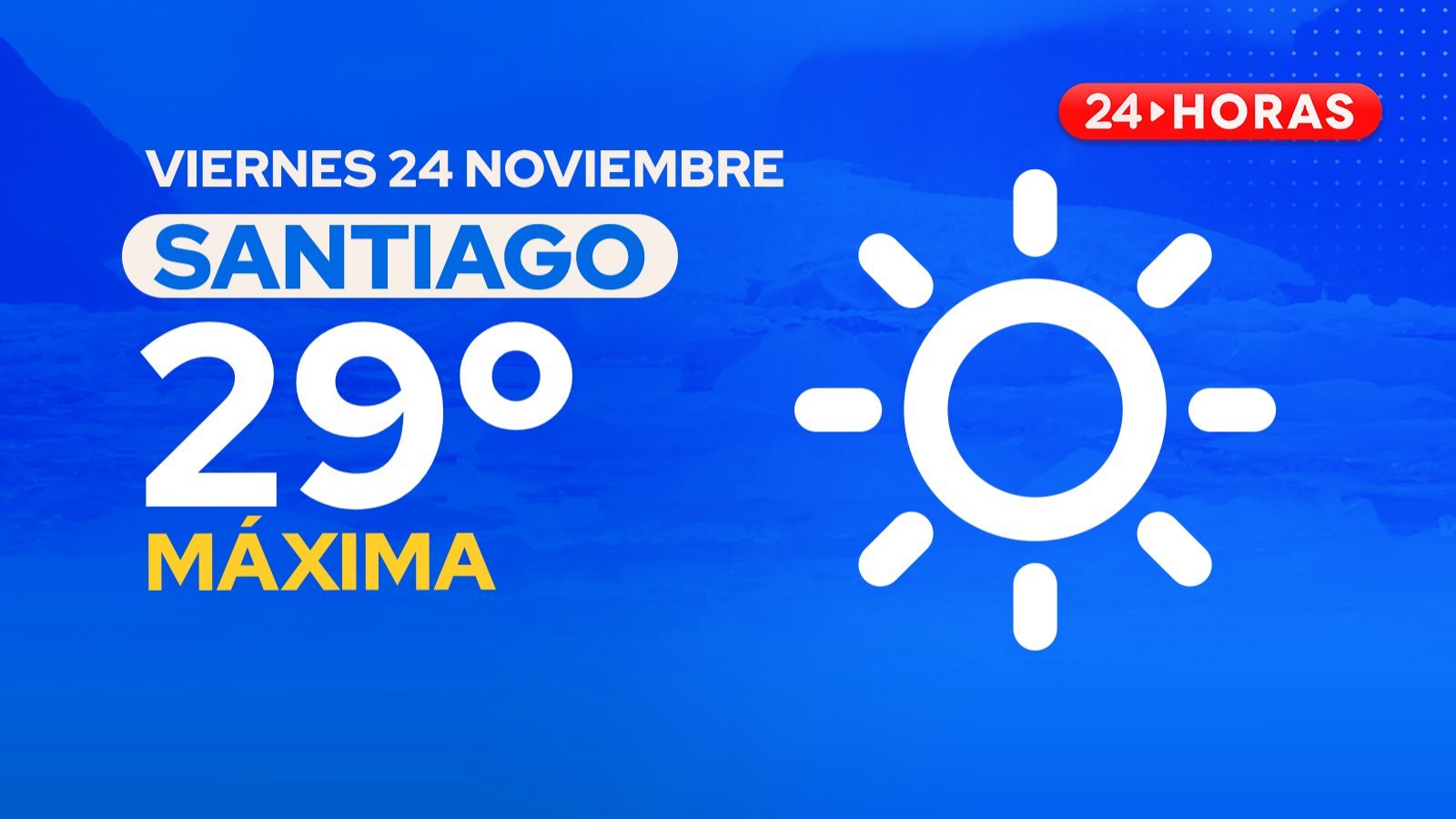 El tiempo en Santiago: viernes 24 de noviembre 2023