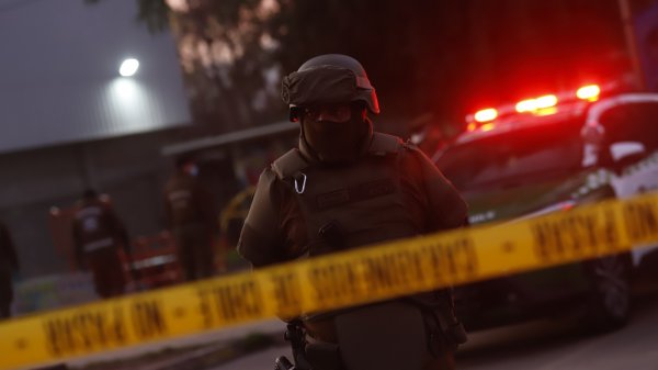 Carabineros durante un operativo