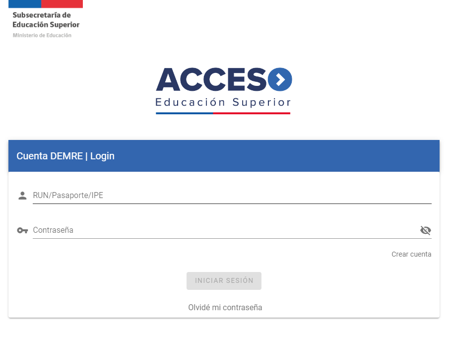Acceso Portal de Educación Superior