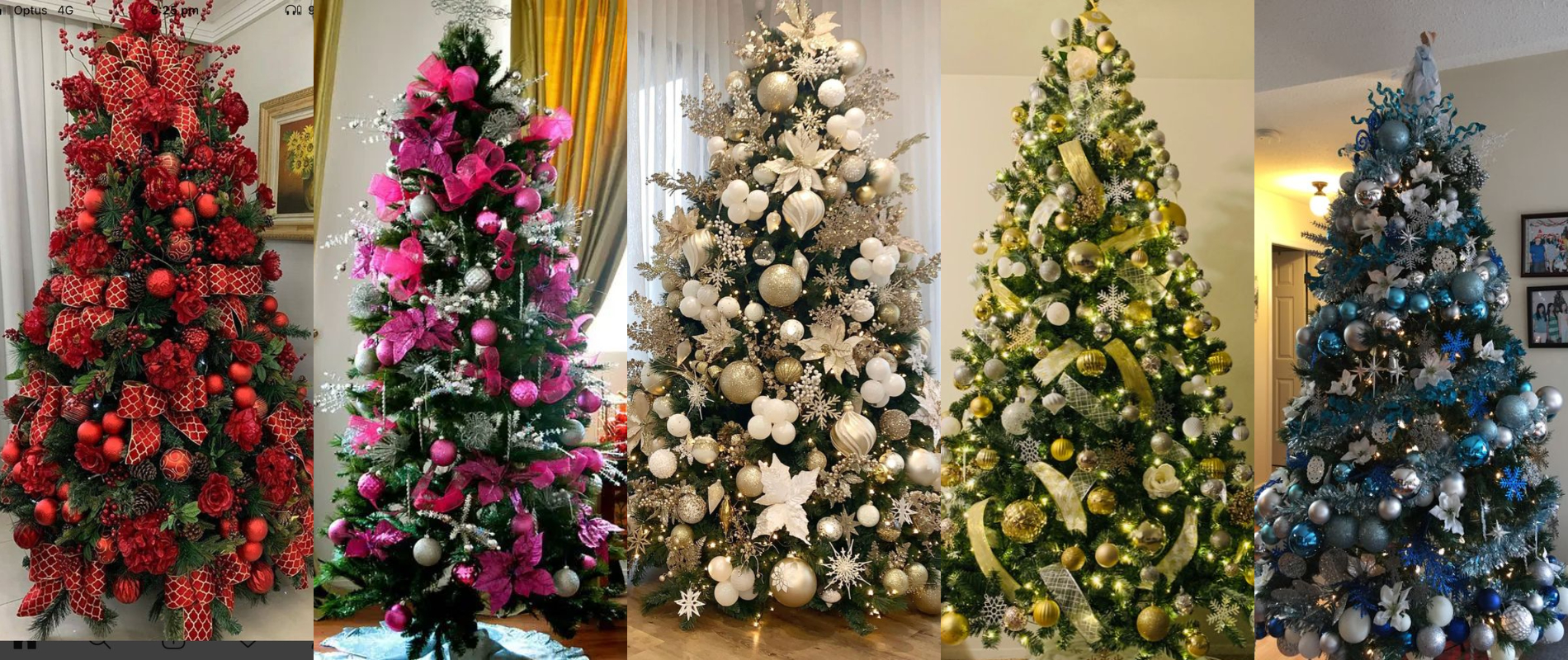 Decoración Navidad monocromático. Decoración de árbol de navidad.