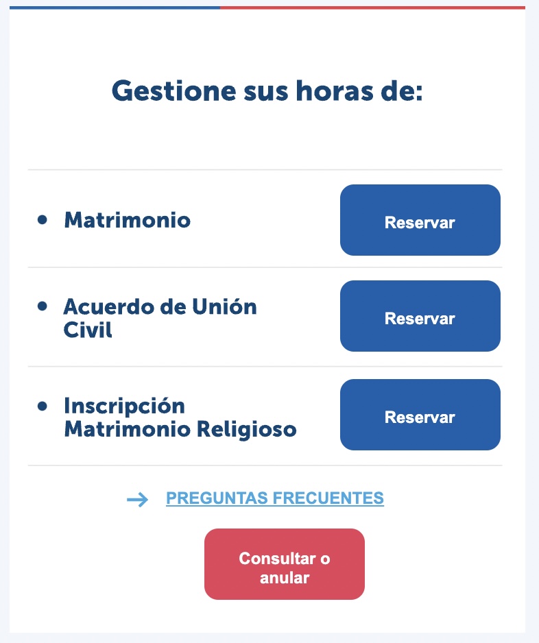 Reserva de horas Registro Civil