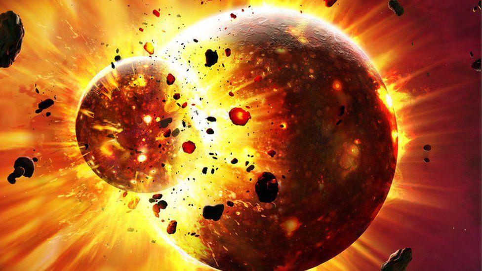 Planetas chocando.