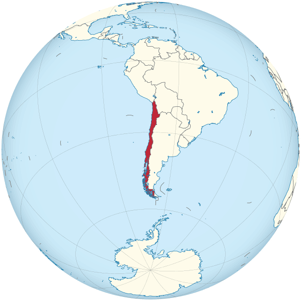 Chile en el mapa. Cambio de hora.