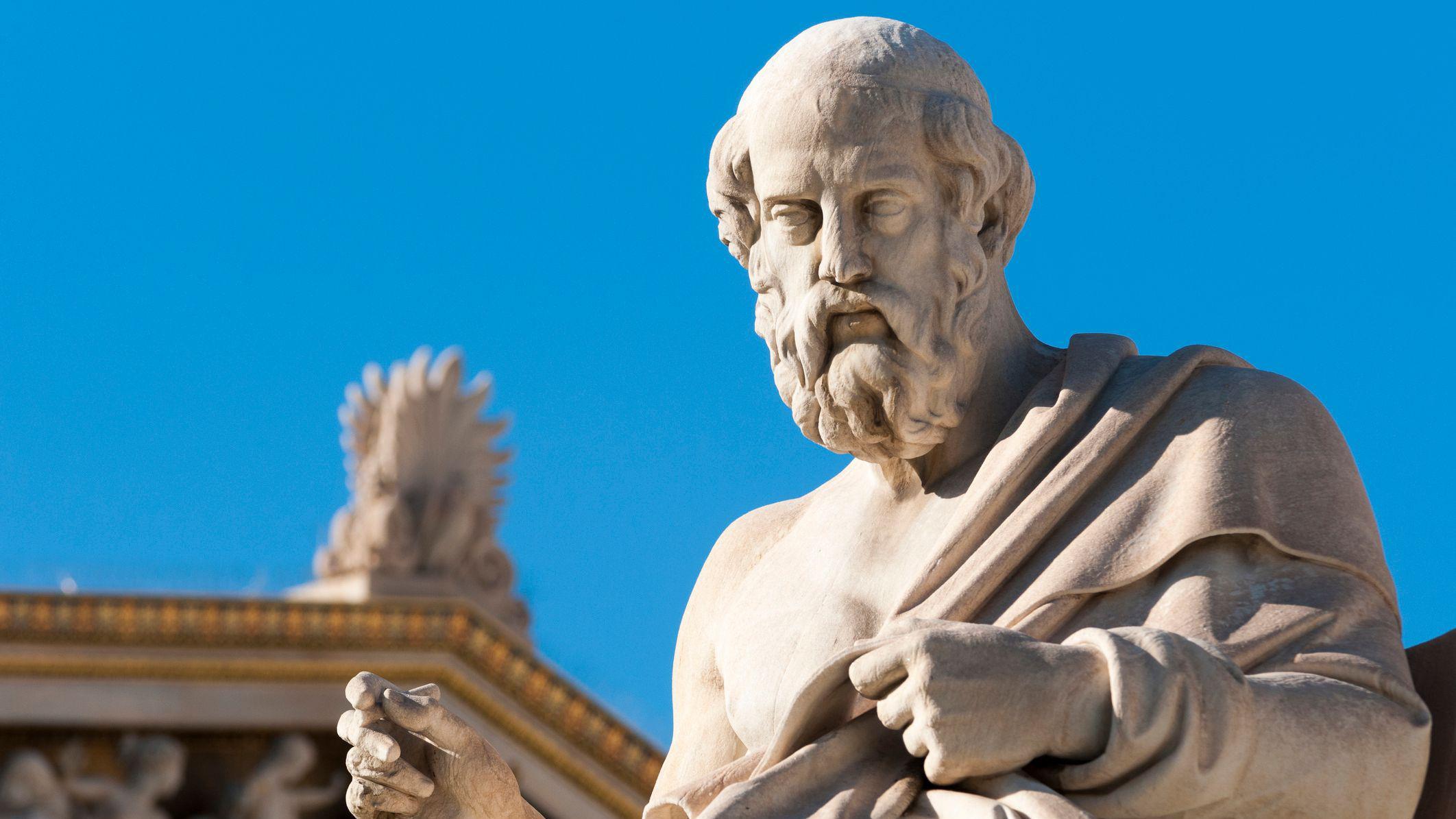 Una escultura de Platón en Grecia