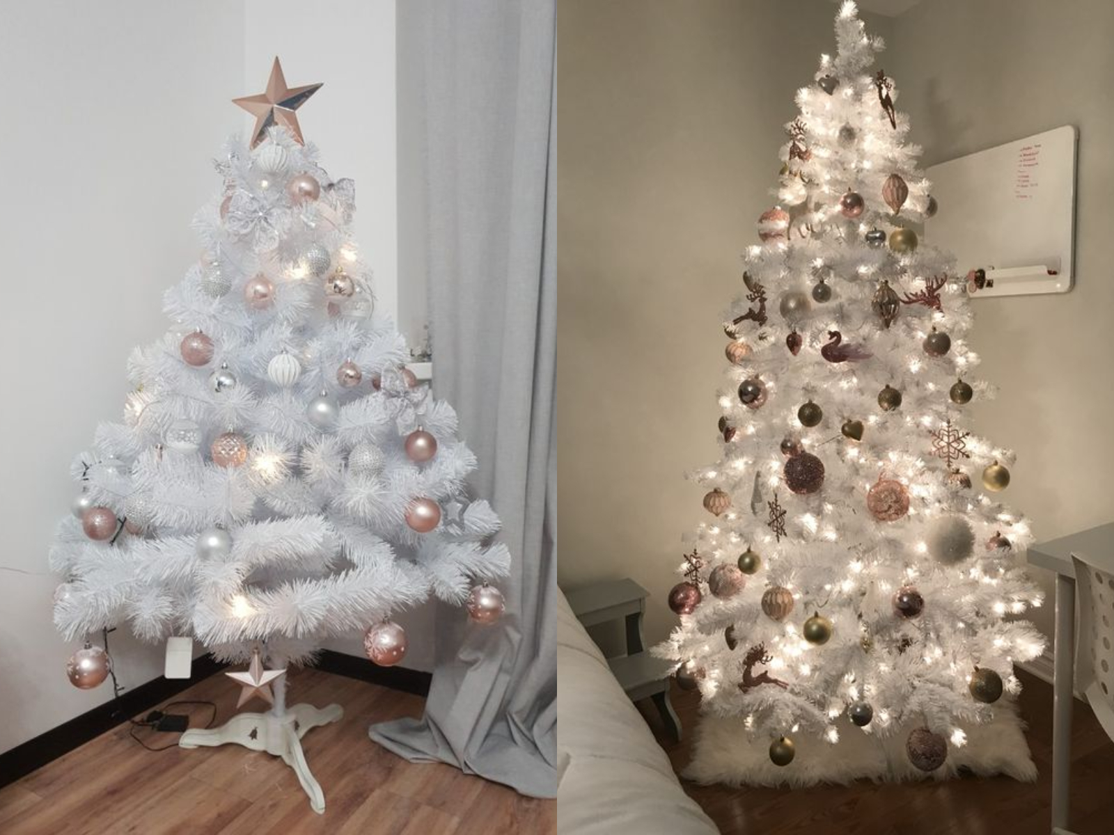 Decoración navideña para tu árbol blanco