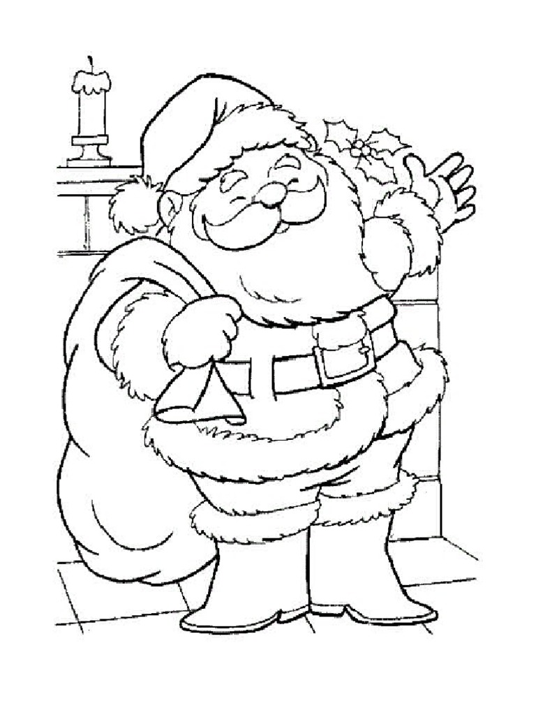 Viejito pascuero, santa claus, papa noel. Dibujos de navidad para colorear.