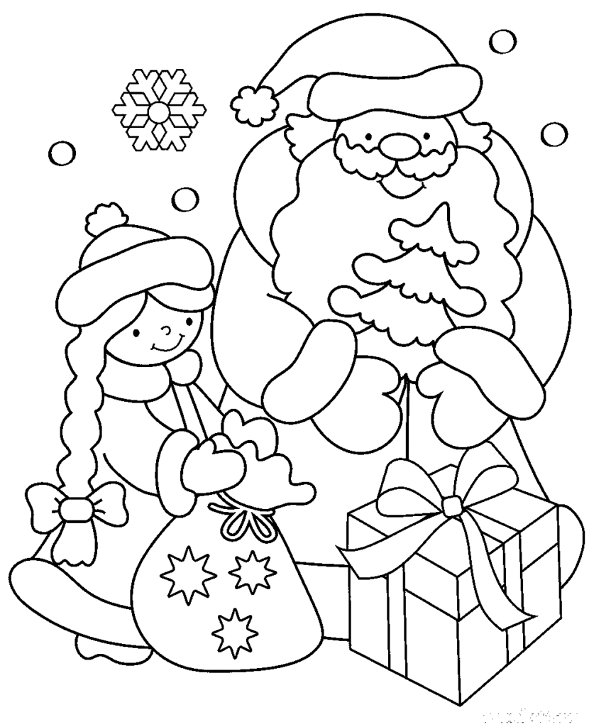 Viejito pascuero, santa claus, papa noel. Dibujos de navidad para colorear.