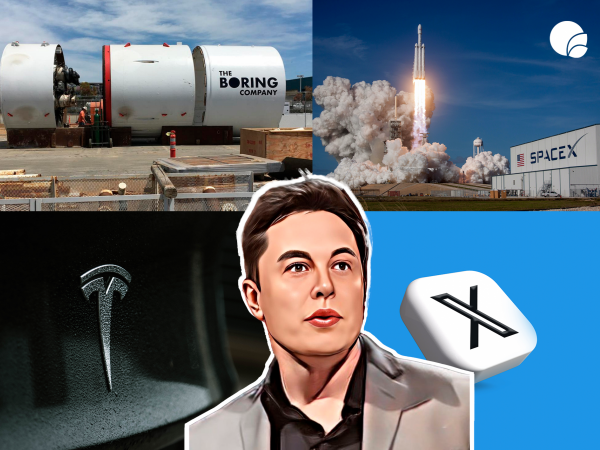 Elon Musk, Tesla, SpaceX, X. 2023.
