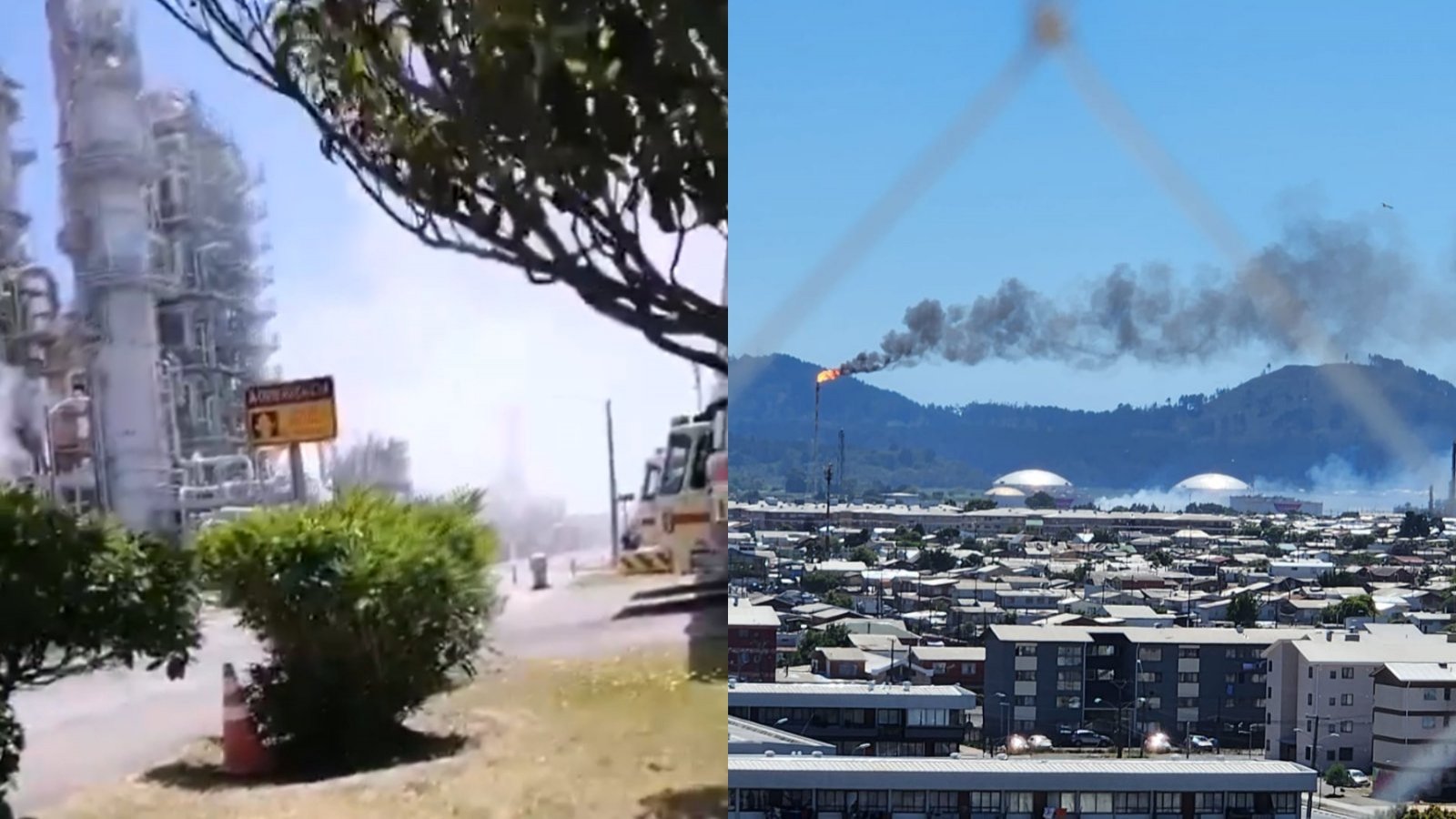 Emiten alerta por emanación de humo en la refinería de Enap en Hualpén