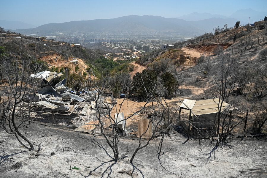 Incendios forestales en la región de Valparaíso, Limache. Foto: Aton. 