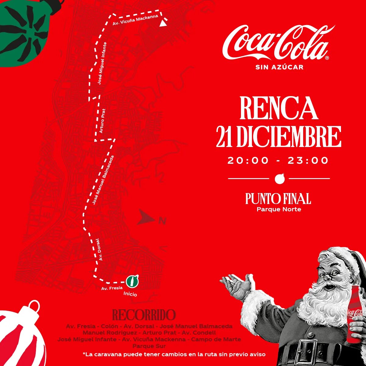 Renca - recorrido caravana navideña coca cola