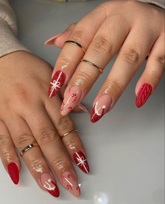 Uñas largas navidad