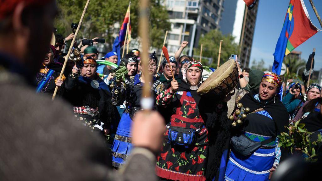 Protesta de pueblo mapuche